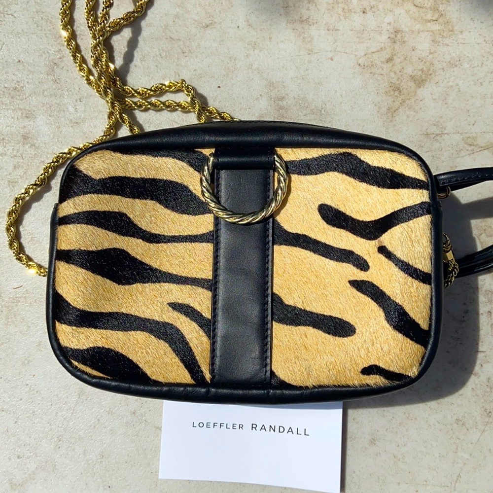 NWT Loeffler Randall animal print crossbody bag